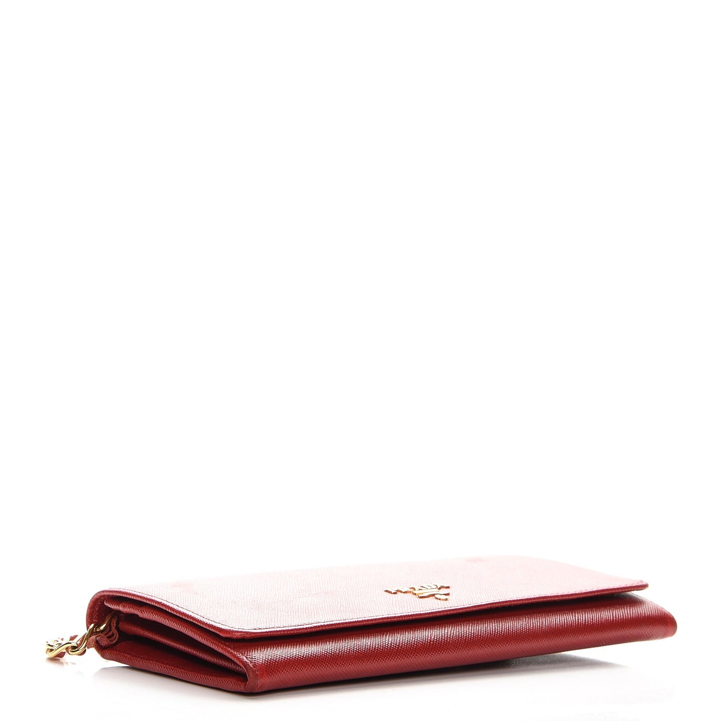 Saffiano Metal Oro Chain Wallet Fuoco