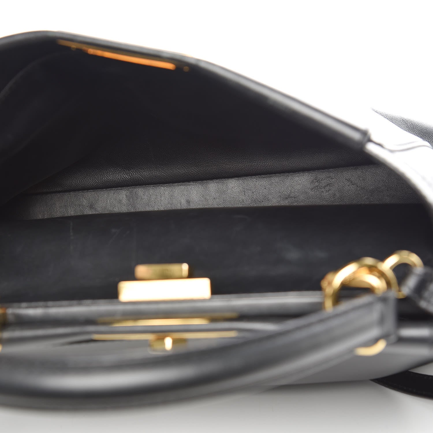 Fendi Vitello Morgan Shiny Nappa Medium Peekaboo Iconic Satchel Black 7 of 14
