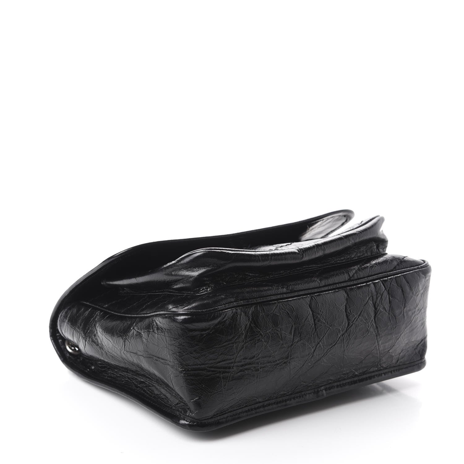 Saint Laurent Crinkled Calfskin Matelasse Monogram Medium Niki Chain Satchel Black 4 of 11