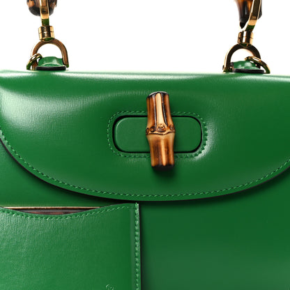 Gucci Boarded Dyana Lux Calfskin Web Small Bamboo 1947 Top Handle Bag Spring Green 8 of 11