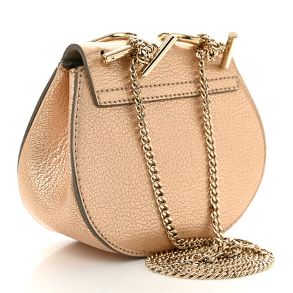 Chloe Metallic Grained Goatskin Nano Drew Shoulder Bag Abstract Gold 3 of 9