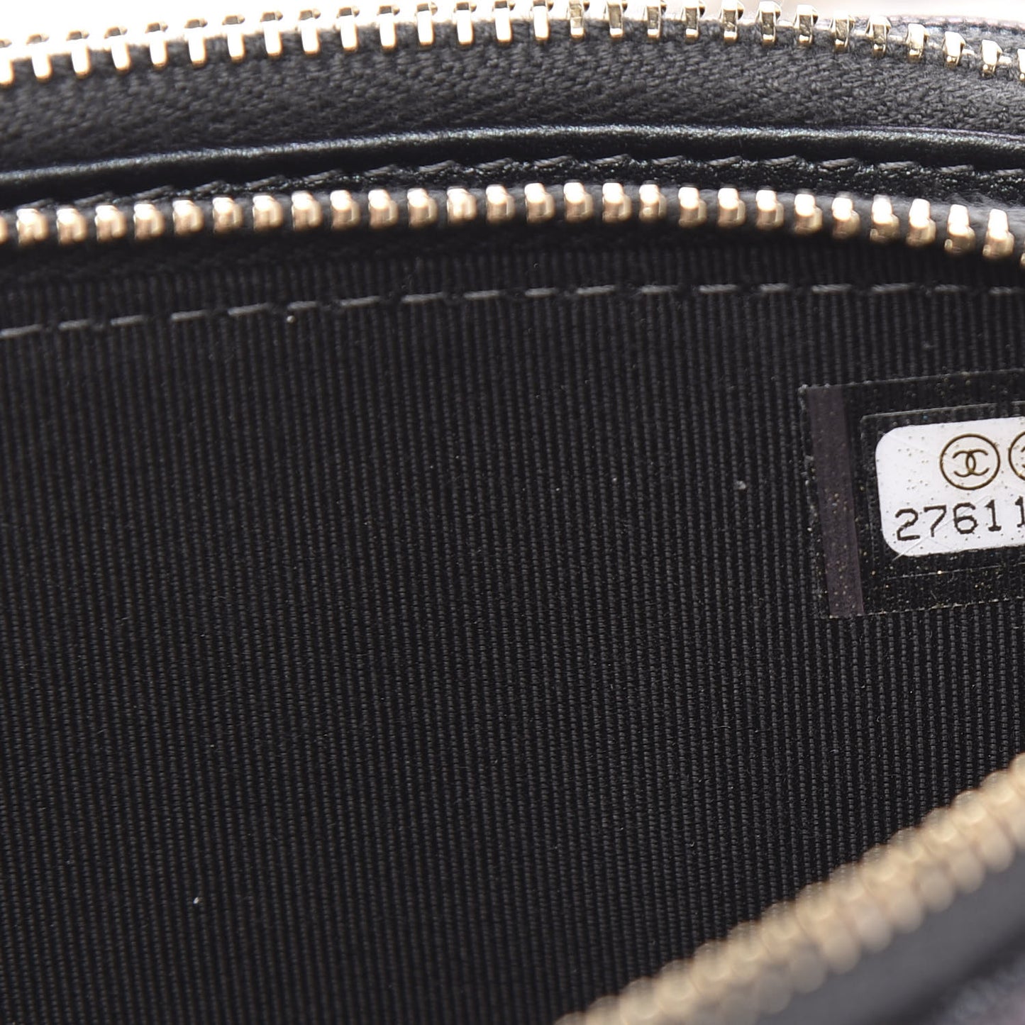 Iridescent Caviar Quilted Clutch With Chain Black