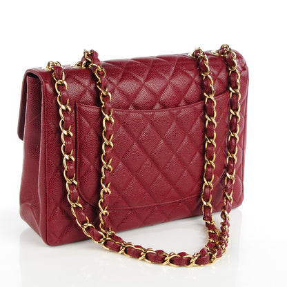 Chanel Caviar Quilted Jumbo Single Flap Dark Red 3 of 8