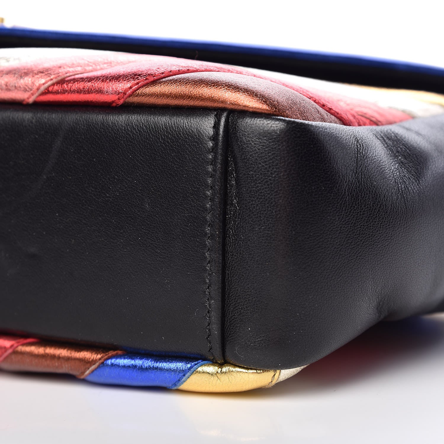 Saint Laurent Metallic Calfskin Matelasse Chevron Monogram Medium College Satchel Multicolor 10 of 13