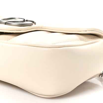Gucci Calfskin Matelasse Aria Super Mini GG Marmont Shoulder Bag Mystic White 10 of 10
