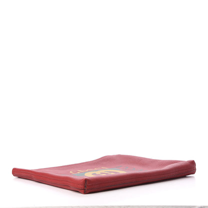 Gucci Pebbled Calfskin Medium Logo Portfolio Clutch Hibiscus Red 3 of 8