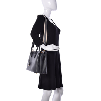 MCM Grained Calfskin Medium Milla Tote Phantom Grey 2 of 9
