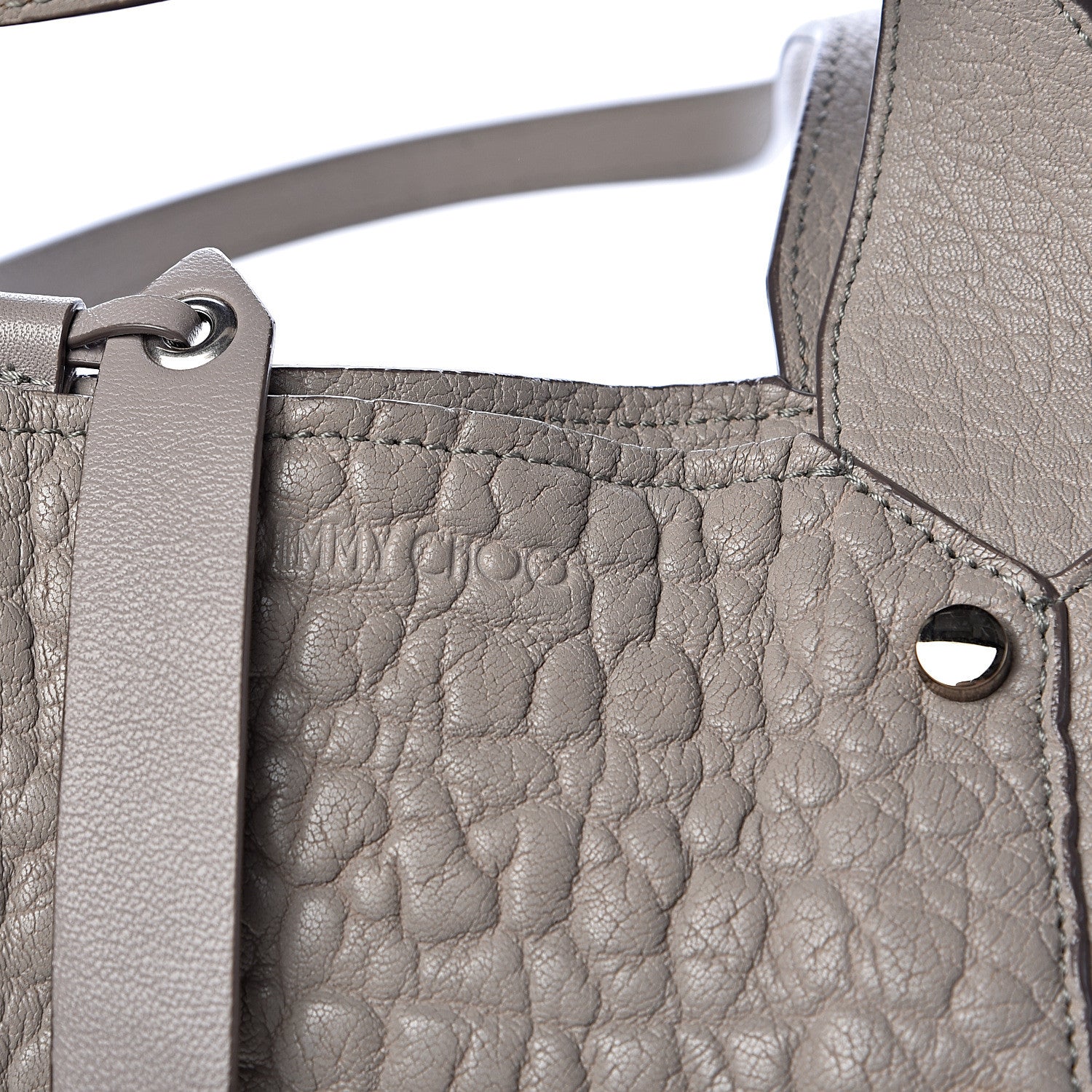 Jimmy Choo Grained Calfskin Studded Lockett Shopper Tote Moonstone 8 of 15