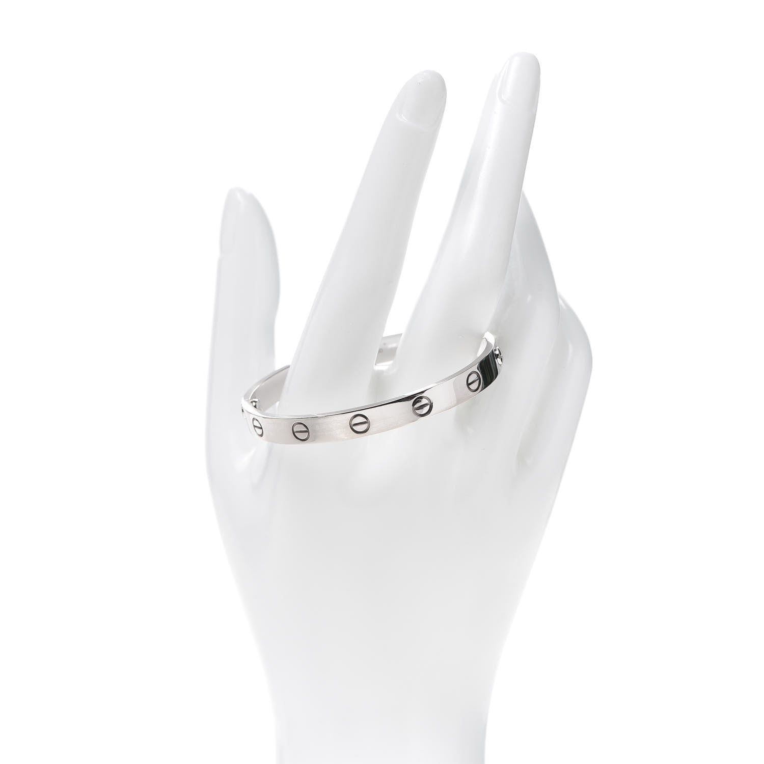 Cartier 18K White Gold LOVE Bracelet 16 2 of 7