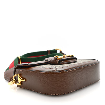 Gucci GG Supreme Monogram Web Mini Horsebit 1955 Shoulder Bag Beige Brown Sugar 4 of 11