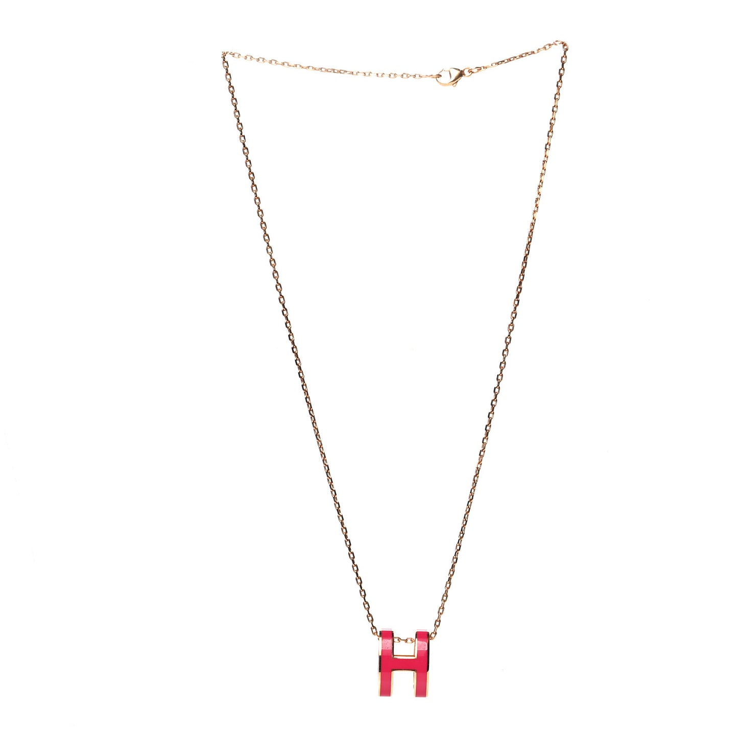 Lacquered Rose Gold Pop H Pendant Necklace Rose Extreme