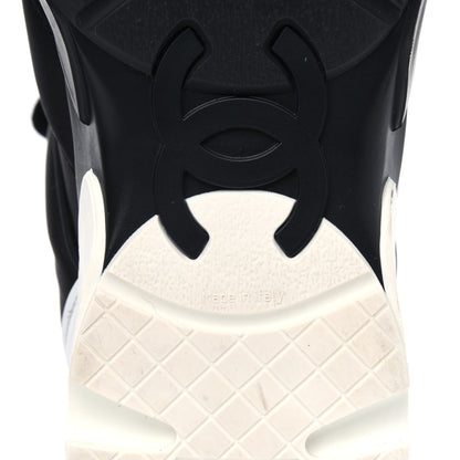 Chanel Calfskin CC Sneakers 39.5 Black White 6 of 9