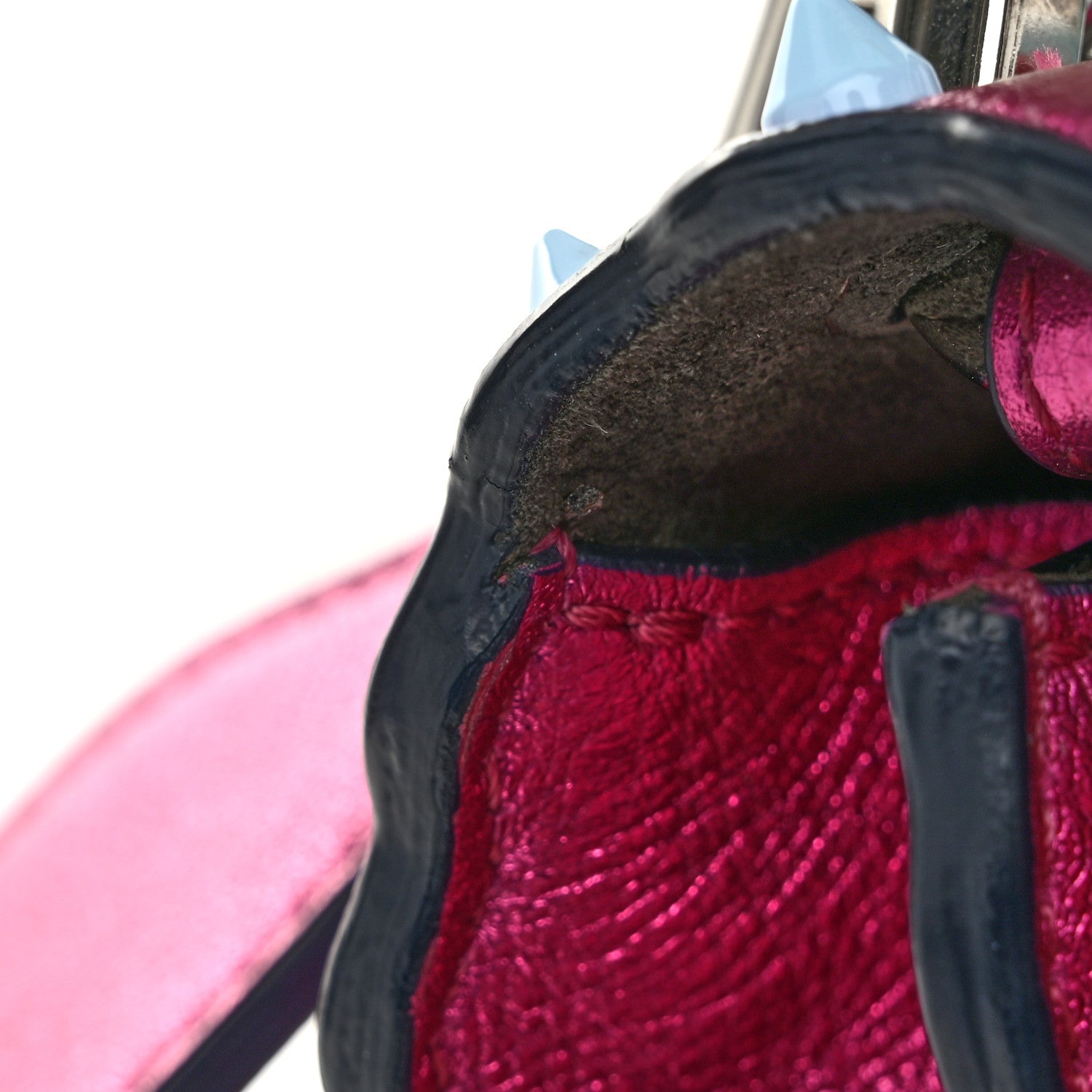Fendi Metallic Calfskin Wonder Monster Kan I Shoulder Bag Pink Silver 14 of 14
