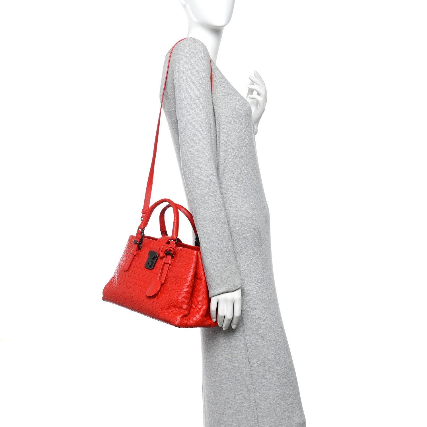 Bottega Veneta Nappa Intrecciato Small Roma Tote Red 2 of 9