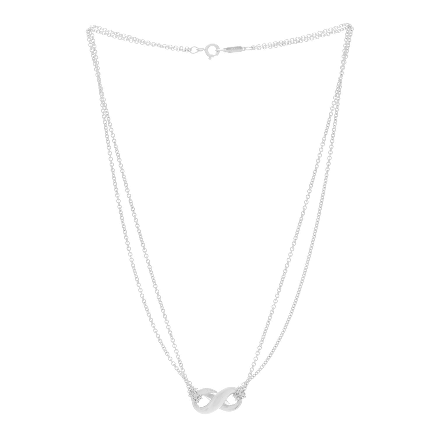 Tiffany Sterling Silver Figure 8 Pendant Necklace 3 of 5