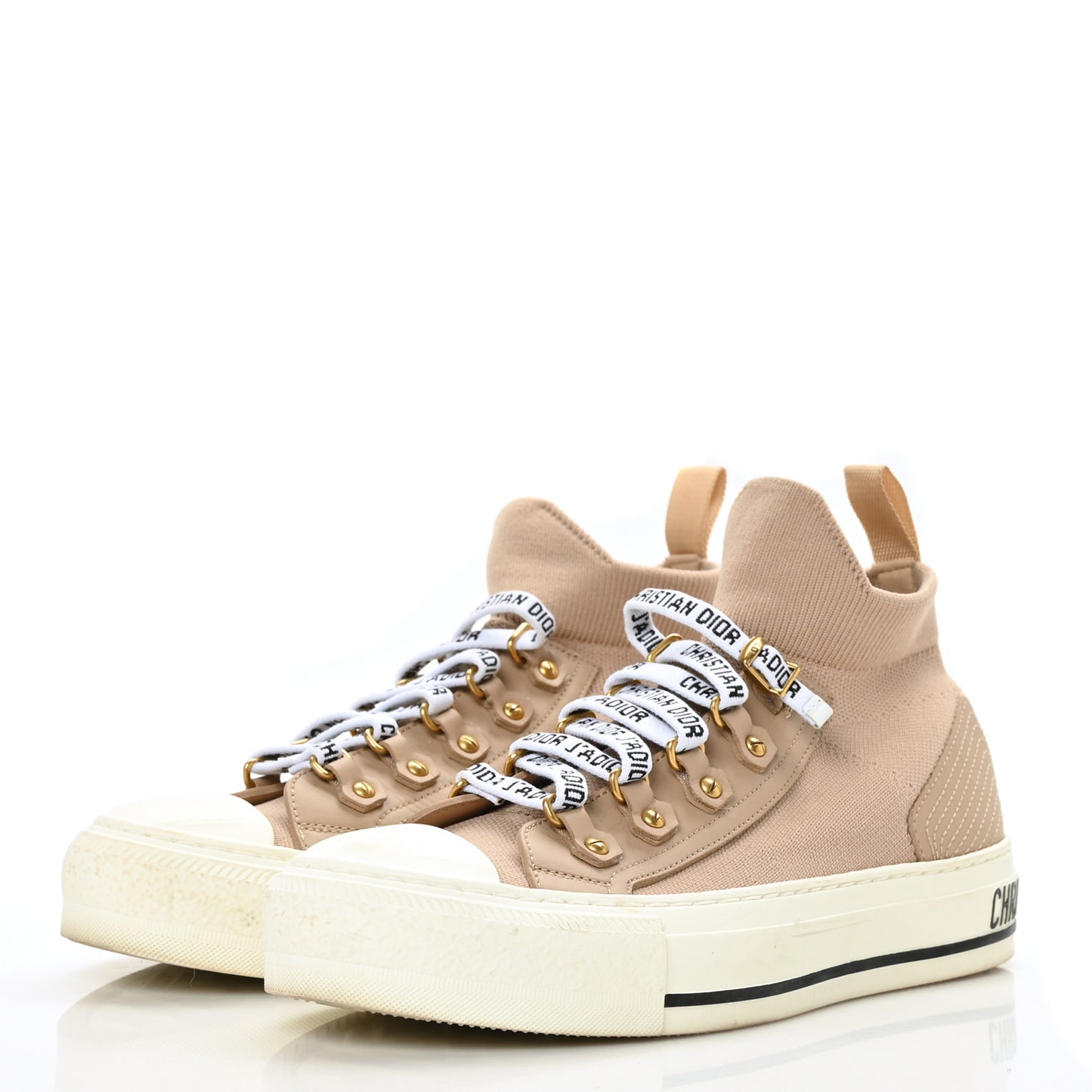 Technical Knit Womens Walk'n Dior High Top Sneakers 36 Nude