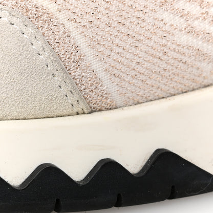 Hermes Technical Canvas Goatskin Womens Addict Sneakers 37 Multicolor Rose Dore 12 of 13
