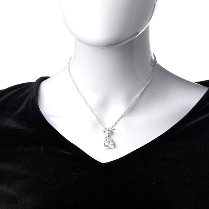 Hermes Sterling Silver Birkin Amulette Pendant Necklace 2 of 6