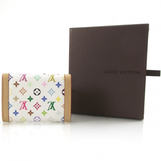 Louis Vuitton Monogram Multicolor Porte-Monnaie Plat Coin Purse White 2 of 8
