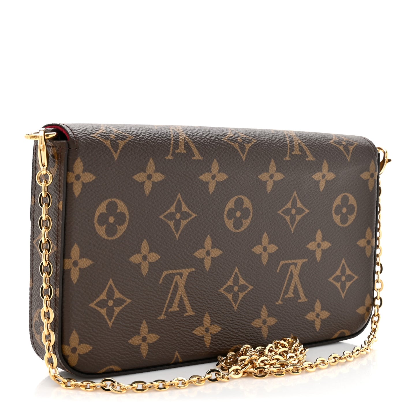Monogram Pochette Felicie Chain Wallet Fuchsia