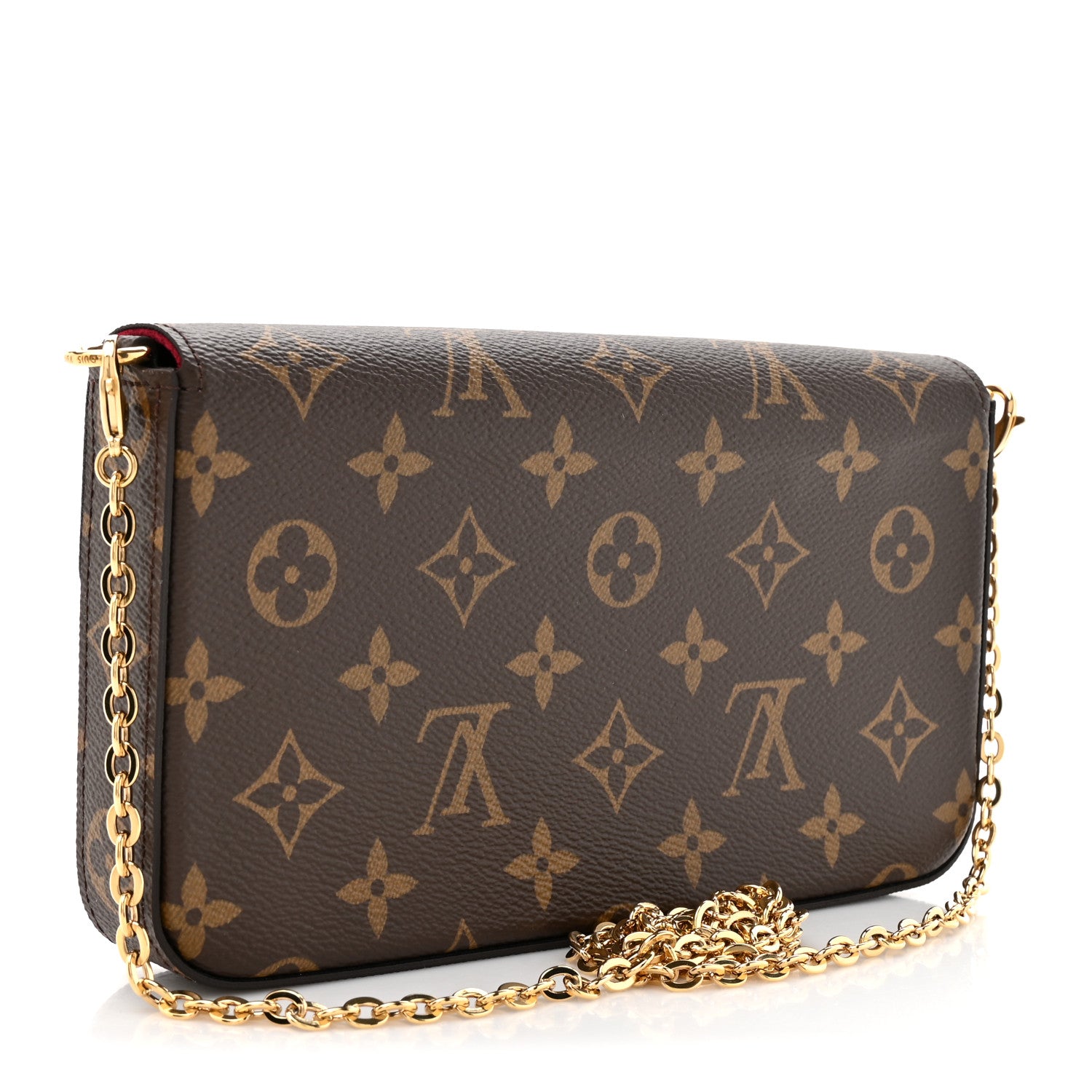 Louis Vuitton Monogram Pochette Felicie Chain Wallet Fuchsia 4 of 13