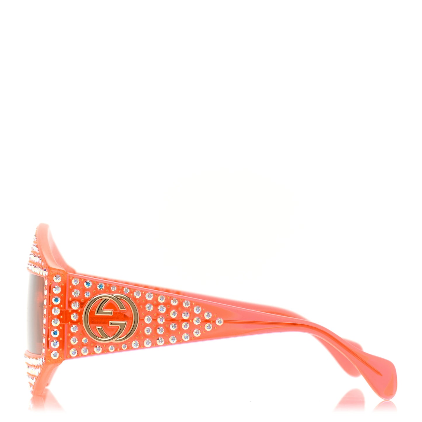 Crystal Rectangular Frame Sunglasses GG0357S Orange