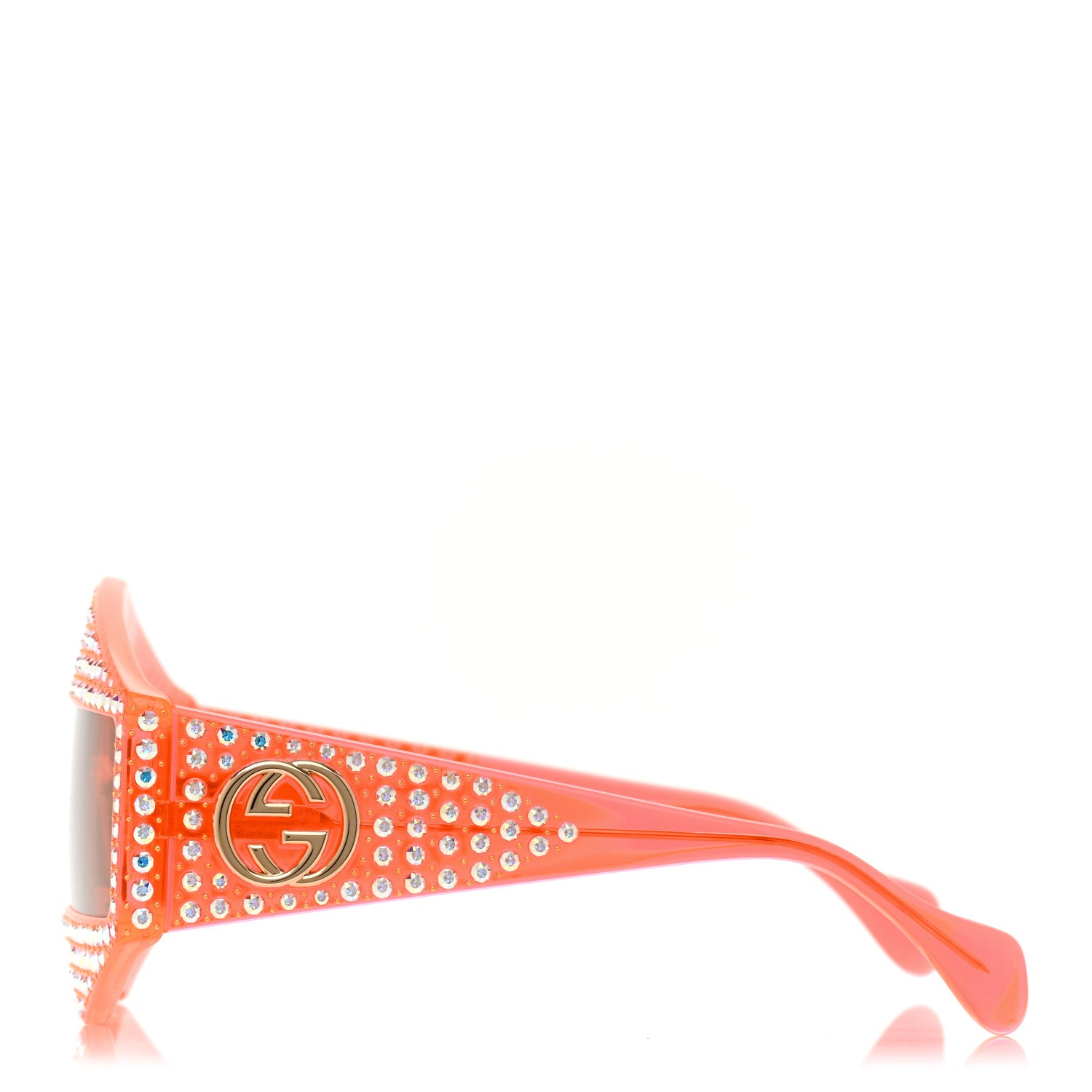 Gucci Crystal Rectangular Frame Sunglasses GG0357S Orange 3 of 7