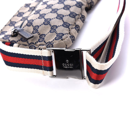 Gucci GG Monogram Web Double Pocket Belt Bag Navy 8 of 8