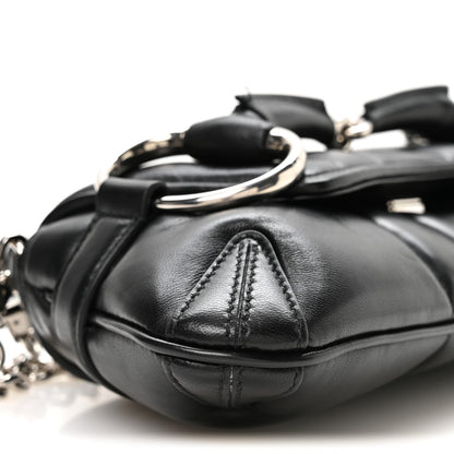 Gucci Nappa Vertical Matelasse Small Maxi Horsebit Chain Shoulder Bag Black 9 of 12