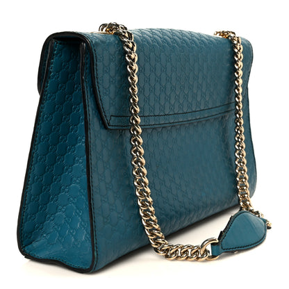 Gucci Soft Microguccissima Medium Emily Chain Shoulder Bag Deep Cobalt 3 of 11