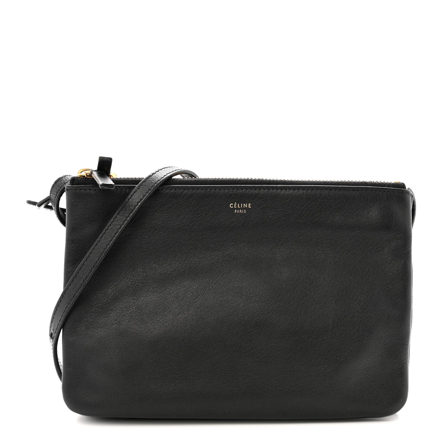 Celine Lambskin Small Trio Crossbody Bag Black 1 of 15