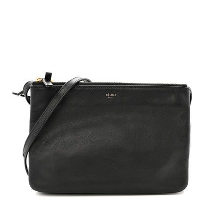 Celine Lambskin Small Trio Crossbody Bag Black 1 of 15