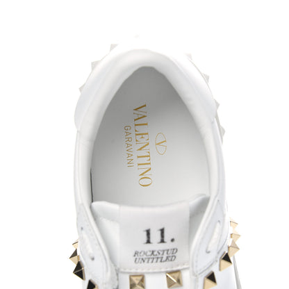 Valentino Garavani Calfskin Untitled Rockstud Sneakers 38.5 White 6 of 8