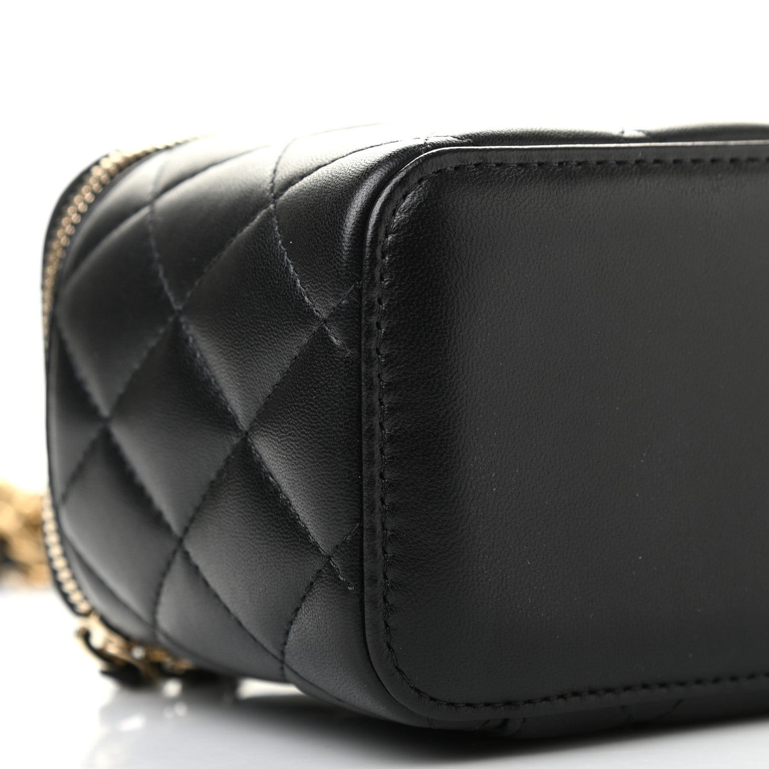 Chanel Lambskin Quilted Pearl Crush Small Vanity Case With Chain Black 8 of 9