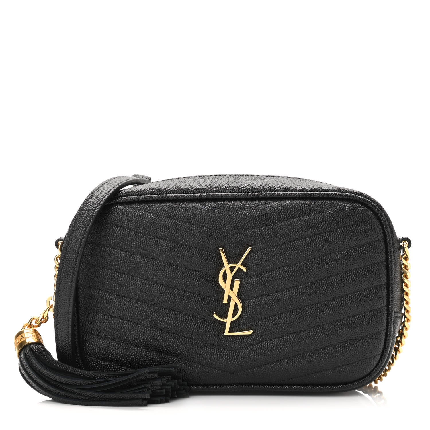 Saint Laurent Grain De Poudre Matelasse Monogram Mini Lou Camera Bag Black 1 of 10