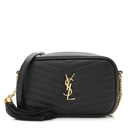 Saint Laurent Grain De Poudre Matelasse Monogram Mini Lou Camera Bag Black 1 of 10