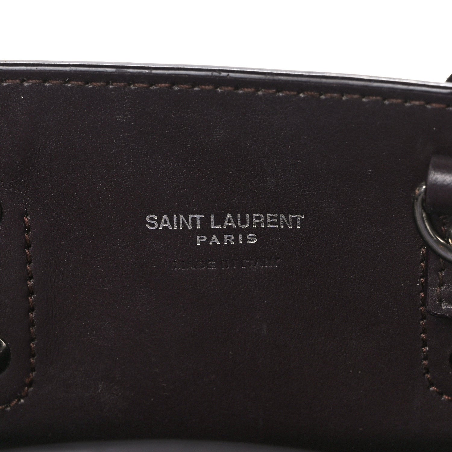 Saint Laurent Calfskin Crocodile Embossed Nano Sac De Jour Bordeaux 6 of 11