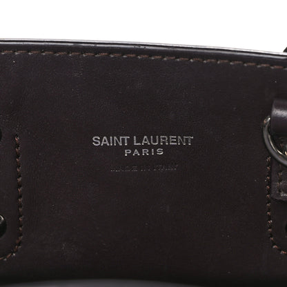 Saint Laurent Calfskin Crocodile Embossed Nano Sac De Jour Bordeaux 6 of 11