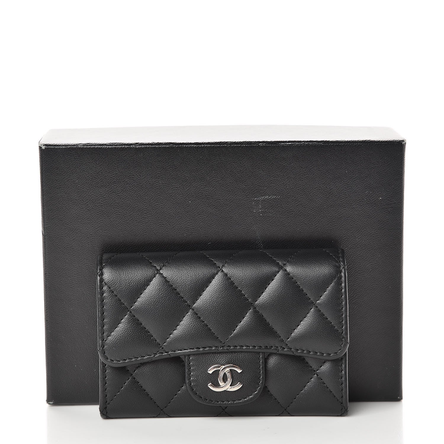 Chanel Lambskin Quilted Flap Card Holder Black 9 of 9