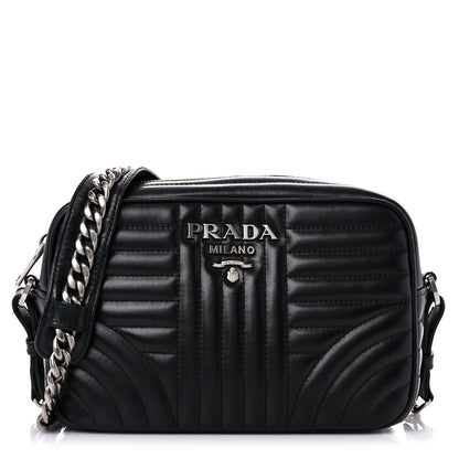 Prada Soft Calfskin Diagramme Crossbody Bag Black 1 of 16