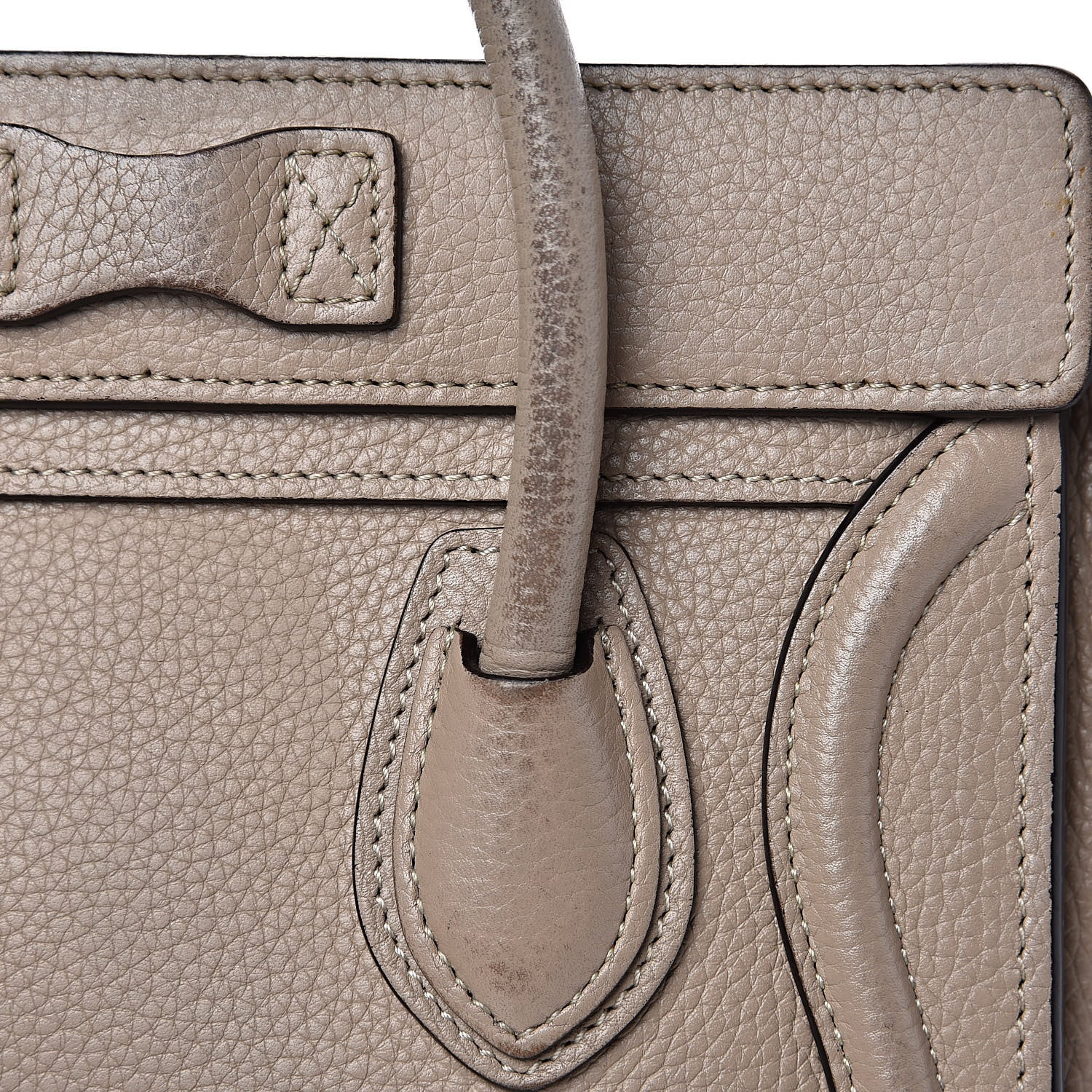 Celine Drummed Calfskin Nano Luggage Dune 14 of 19