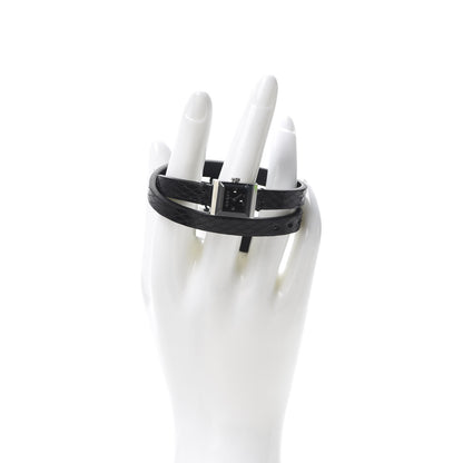 Gucci Stainless Steel Lizard 14mm G-Frame Square Double Wrap Quartz Watch Black 2 of 6