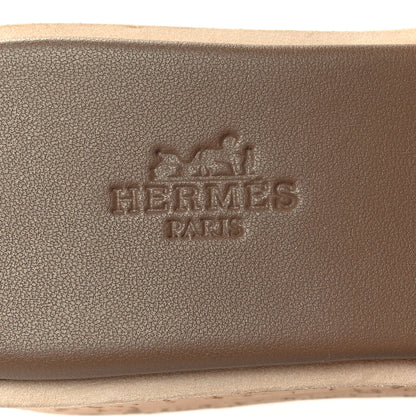 Hermes Calfskin Cork Eze 30 Sandals 37 Marron Glaise 8 of 8