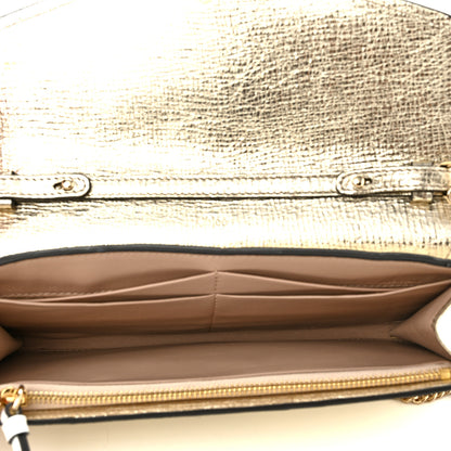 Chloe Metallic Textured Calfskin Aby Wallet on Chain Gold 5 of 11