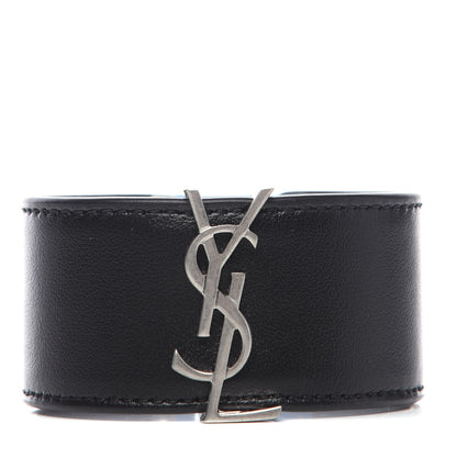 Saint Laurent Calfskin Monogram Bracelet Black 1 of 5