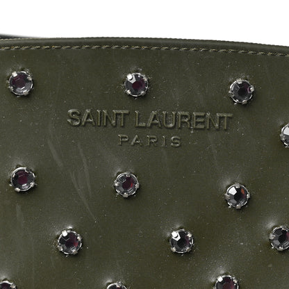Saint Laurent Rubber Studded Festival Rain Boots 38 New Kaki Fonce 7 of 8