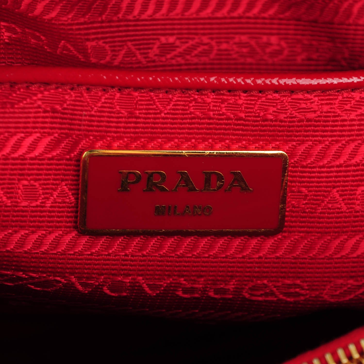Prada Saffiano Vernice Open Promenade Tote Rosso 6 of 9