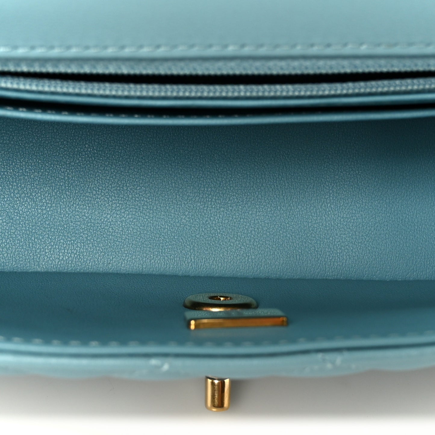 Lambskin Quilted Mini Strass On Top Flap Blue