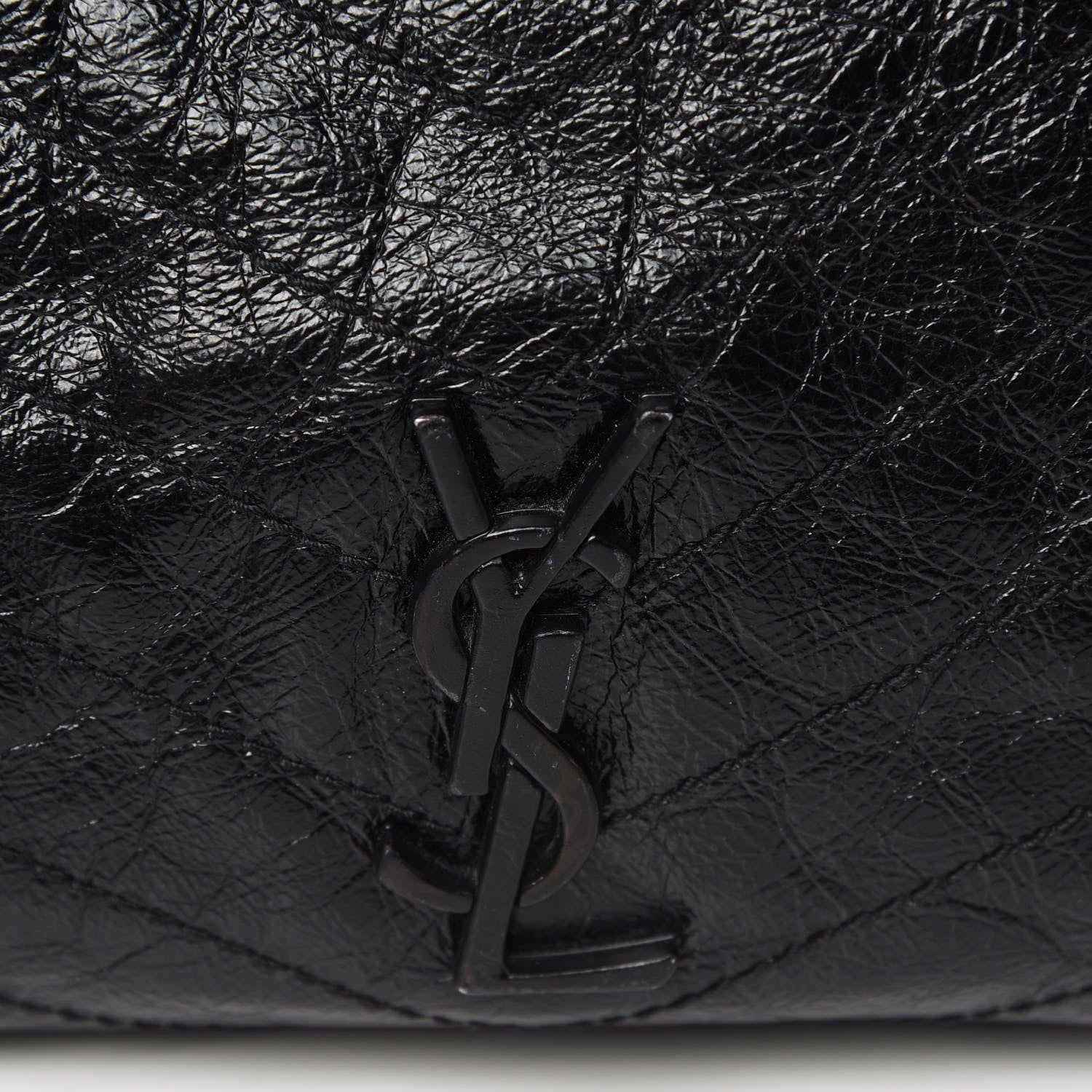 Saint Laurent Crinkled Calfskin Matelasse Monogram Niki Shoulder Bag Black 16 of 18