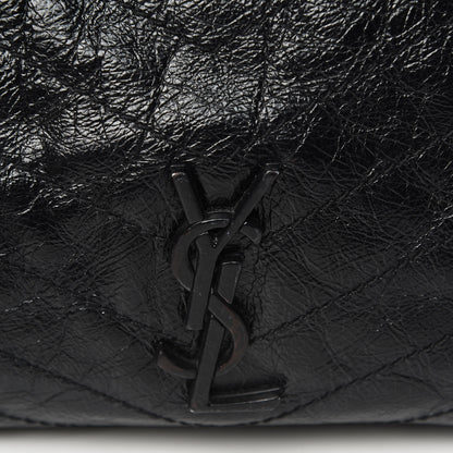 Saint Laurent Crinkled Calfskin Matelasse Monogram Niki Shoulder Bag Black 16 of 18
